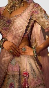 Ivory Champagne Base with Blush Rose Floral Detailing Designer Lehenga auto draft